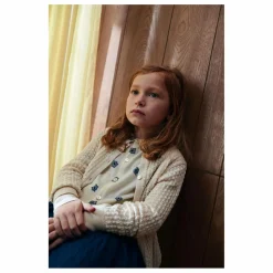 Cardigan Pointelle Maille Fine Laine Mérinos | Ecru