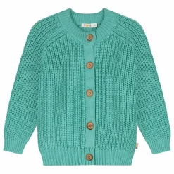 Cardigan Raglan Coton Bio | Bleu turquoise