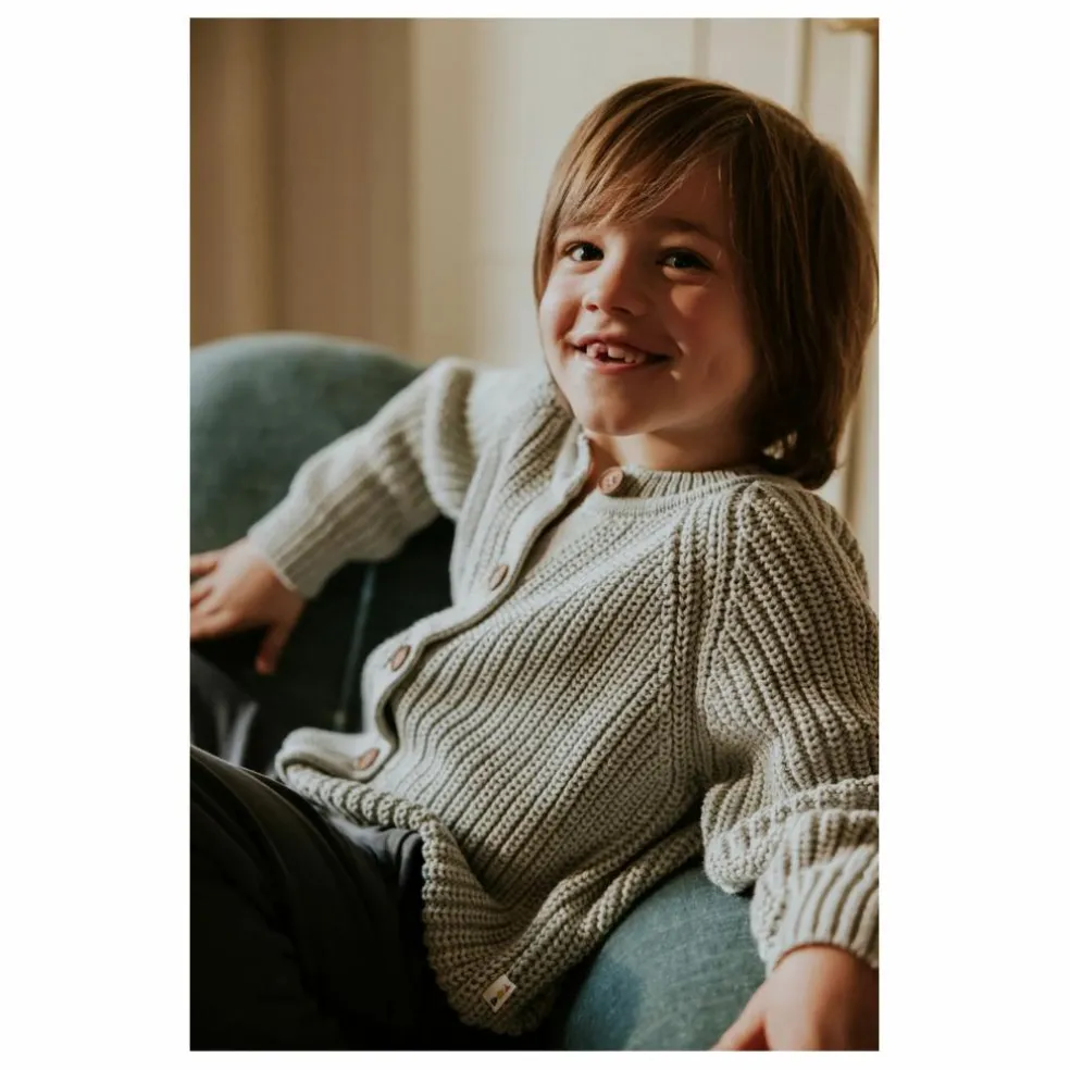 Cardigan Raglan Coton Bio | Gris