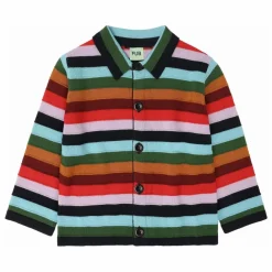 Cardigan Rayé Laine de Mérinos | Bleu marine
