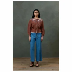 Cardigan Sandya Fibres Recyclées - Collection Femme | Marron