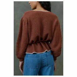 Cardigan Sandya Fibres Recyclées - Collection Femme | Marron