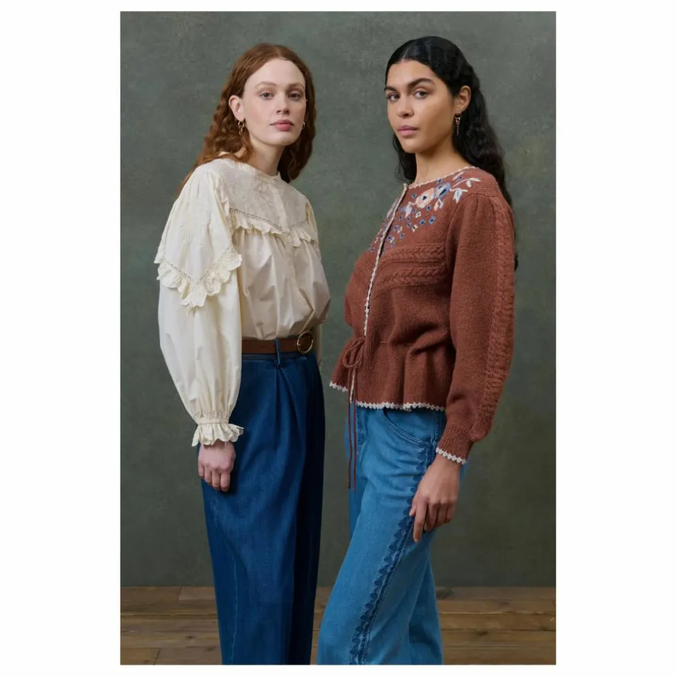 Cardigan Sandya Fibres Recyclées - Collection Femme | Marron