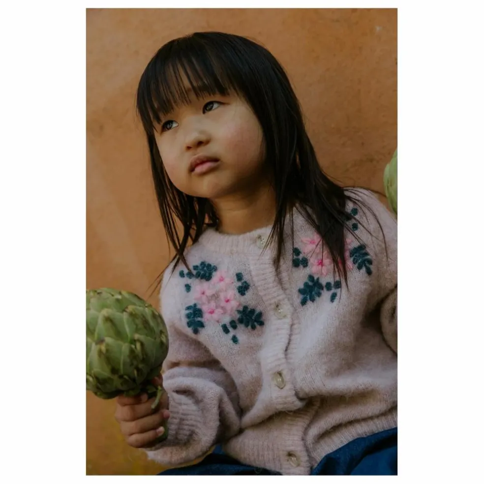Cardigan Star Laine Alpaga | Rose pâle