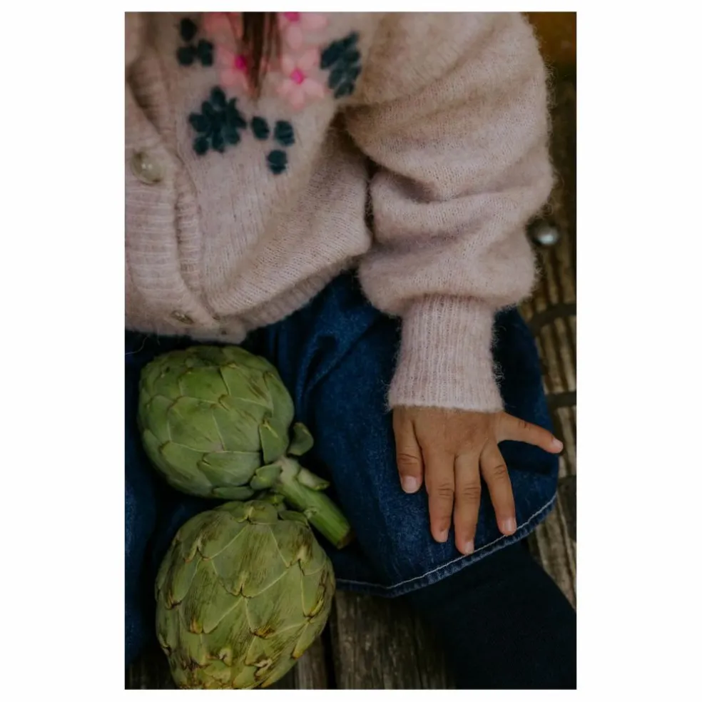 Cardigan Star Laine Alpaga | Rose pâle