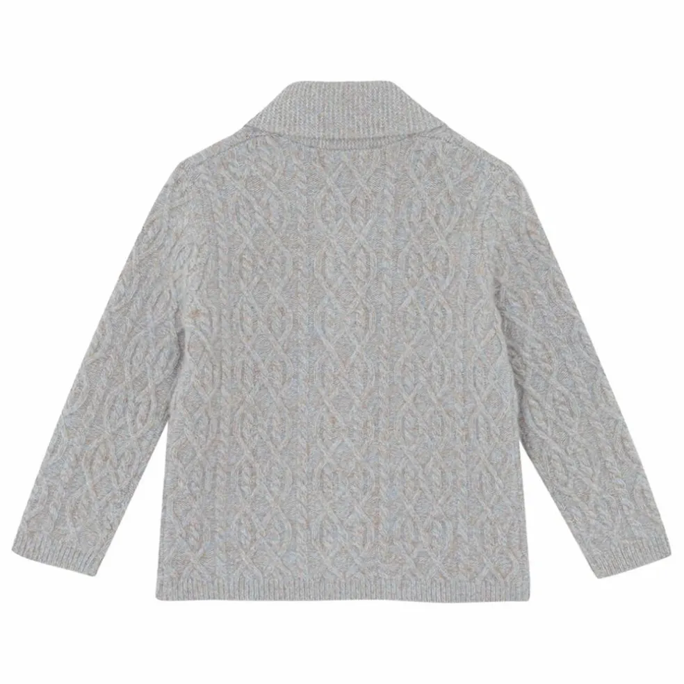 Cardigan Torsades | Bleu gris