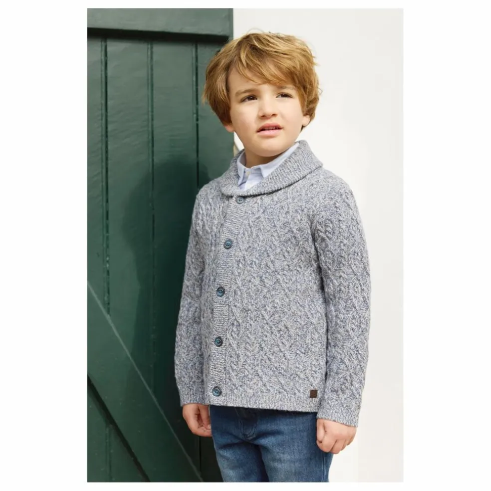 Cardigan Torsades | Bleu gris