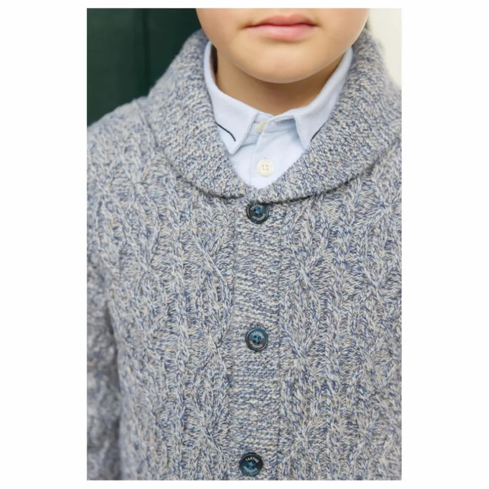 Cardigan Torsades | Bleu gris