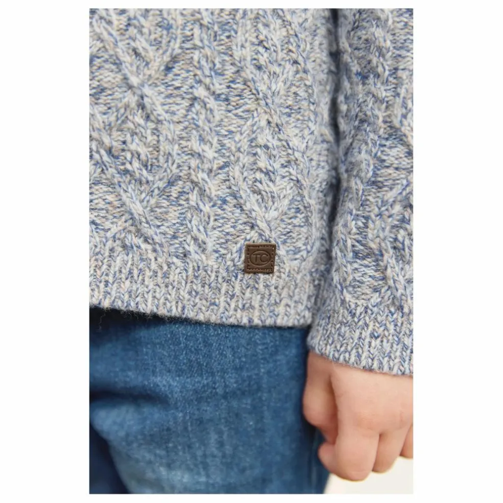 Cardigan Torsades | Bleu gris