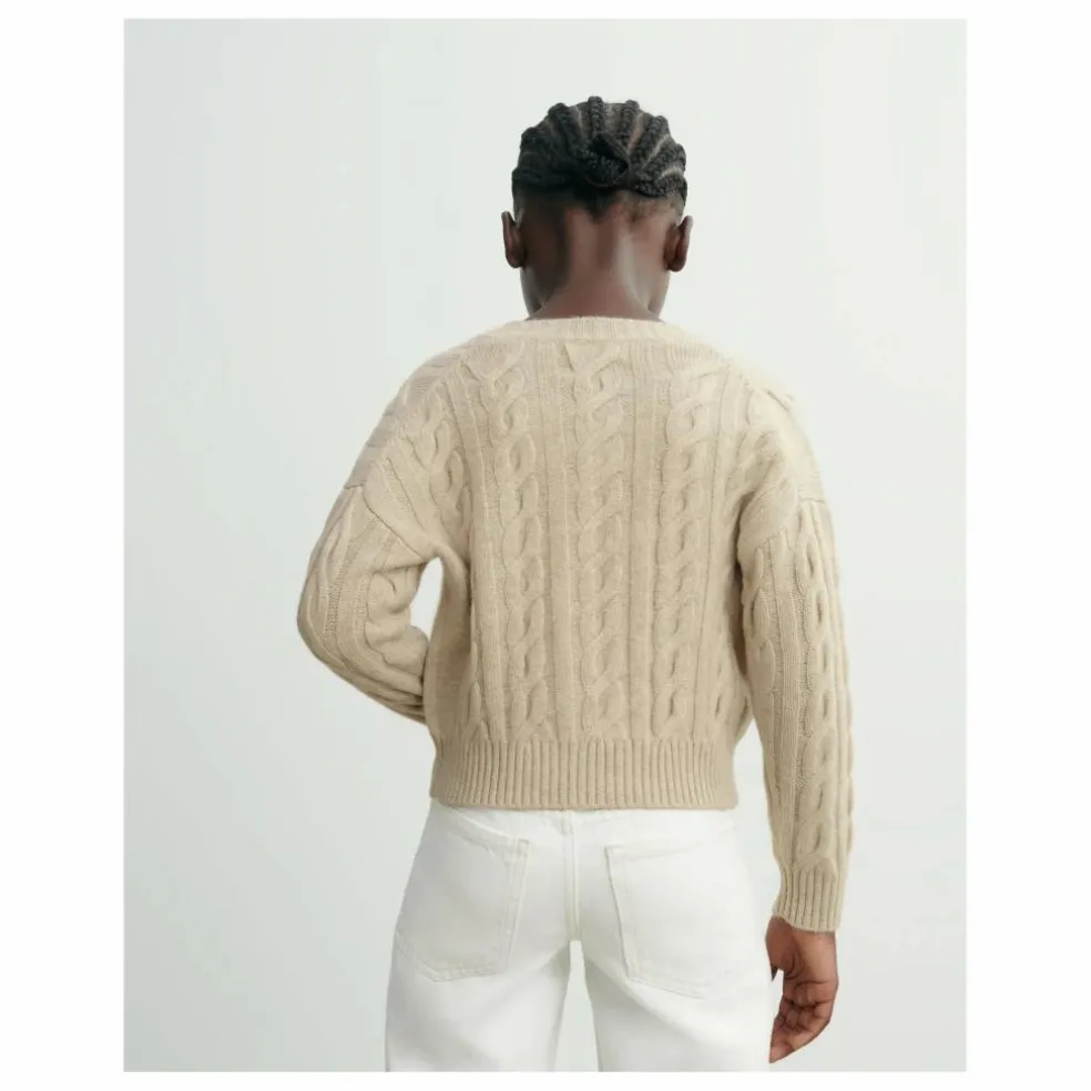 Cardigan Torsades Cachemire | Crème