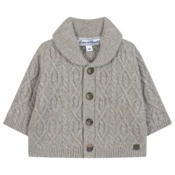 Cardigan Torsades Laine | Bleu gris