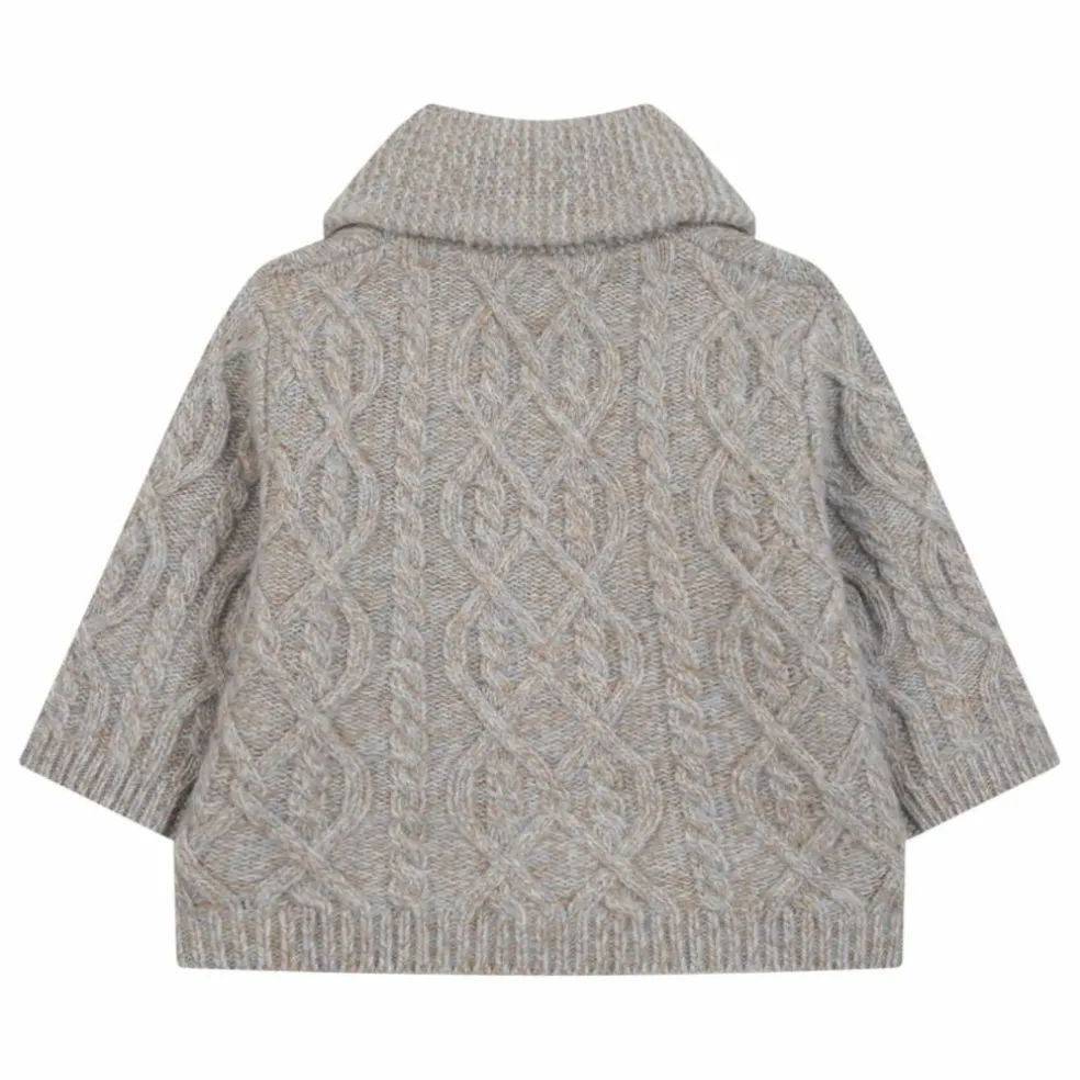 Cardigan Torsades Laine | Bleu gris