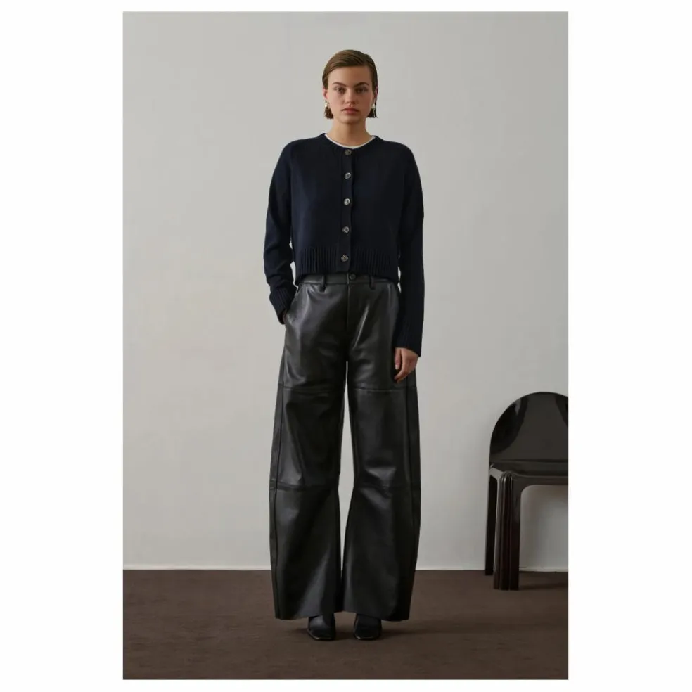Cardigan Virginia Laine Mérinos | Bleu marine