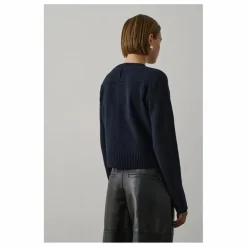 Cardigan Virginia Laine Mérinos | Bleu marine