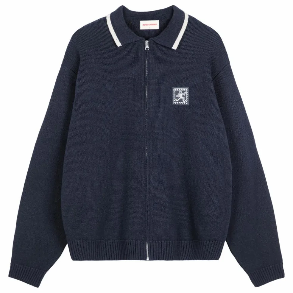 Cardigan Zippé Mr Pencil Fibres Recyclées - Collection Femme | Bleu marine
