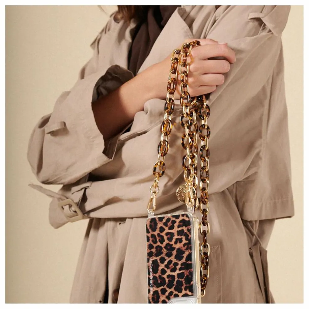 Chaine Longue Cassy Ecailles 120 cm | Marron