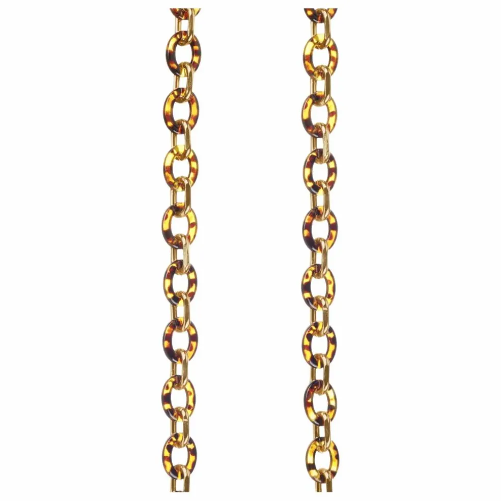 Chaine Longue Cassy Ecailles 120 cm | Marron