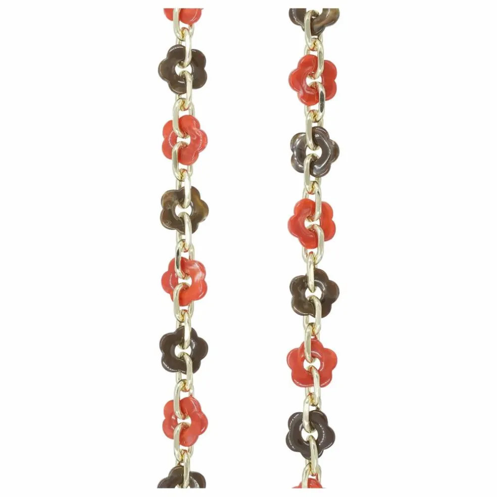 Chaine Longue Cassy Fleurs 120 cm | Marron