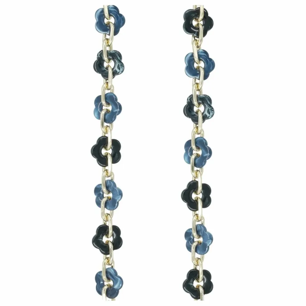 Chaine Longue Cassy Fleurs 120 cm | Bleu