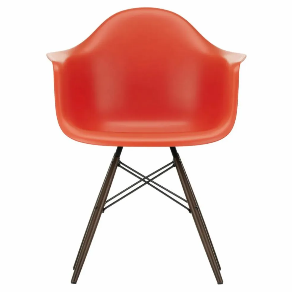 Chaise DAW - piétement érable - Charles & Ray Eames | Rouge coquelicot