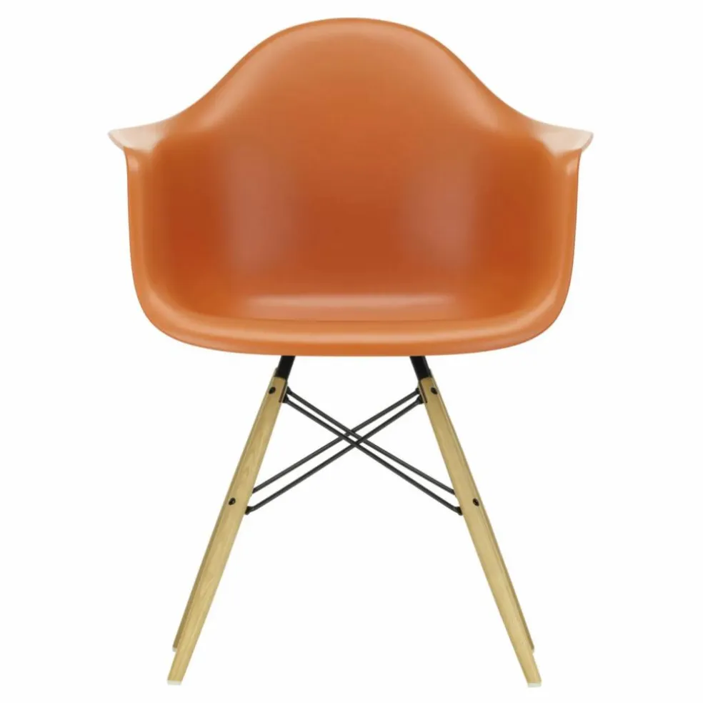 Chaise DAW - piétement érable - Charles & Ray Eames | Orange Rouille