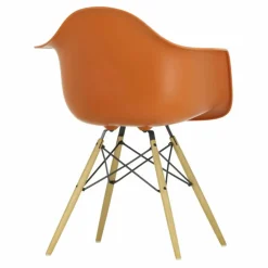 Chaise DAW - piétement érable - Charles & Ray Eames | Orange Rouille
