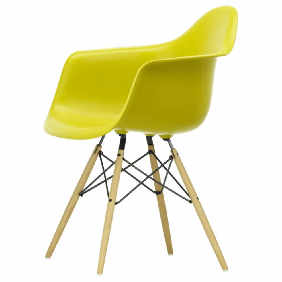 Chaise DAW - piétement érable - Charles & Ray Eames | Jaune moutarde
