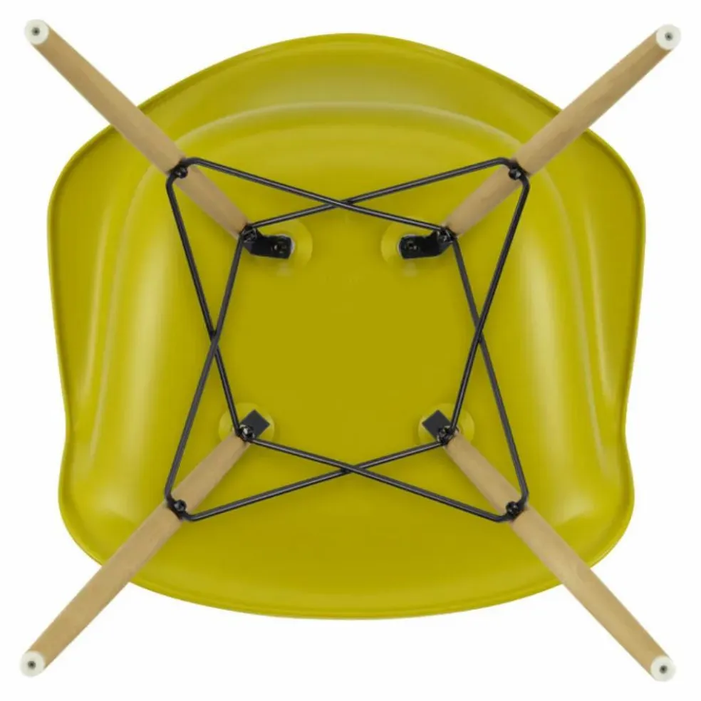 Chaise DAW - piétement érable - Charles & Ray Eames | Jaune moutarde