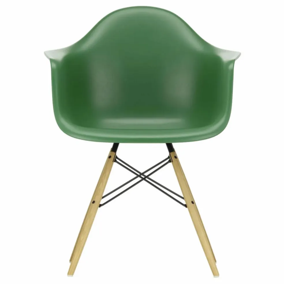 Chaise DAW - piétement érable - Charles & Ray Eames | Vert émeraude