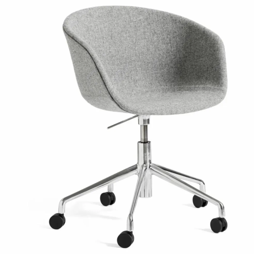 Chaise de bureau AAC53, piétement chromé | Gris clair