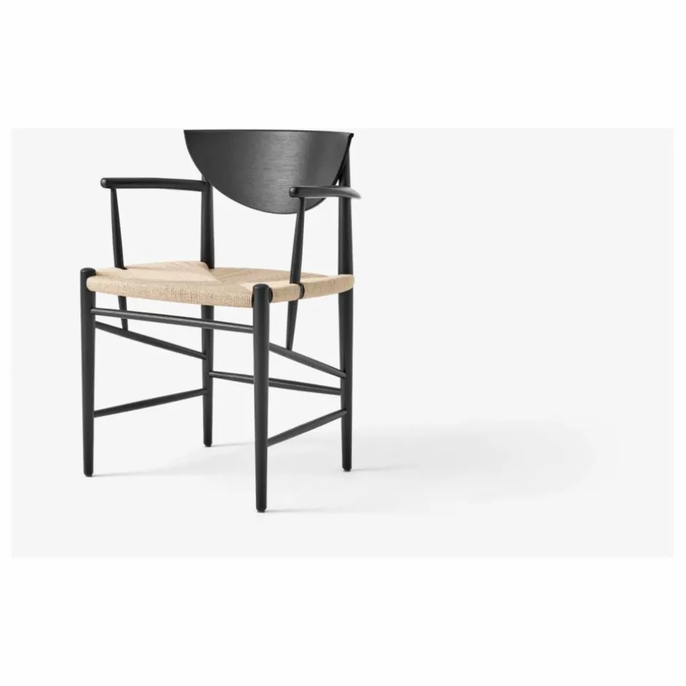 Chaise Drawn HM4 en bois avec accoudoirs | Chêne noir
