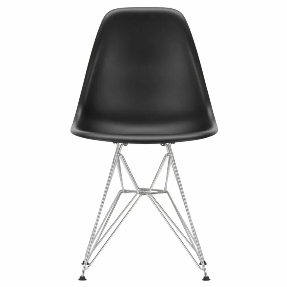 Chaise DSR Plastic - piètement Chromé - Charles & Ray Eames | Noir