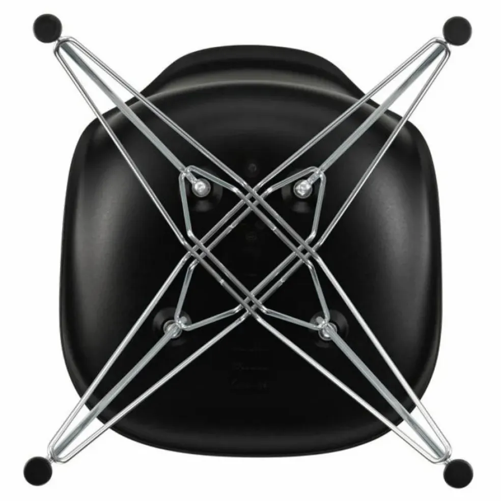 Chaise DSR Plastic - piètement Chromé - Charles & Ray Eames | Noir