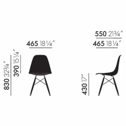 Chaise DSR Plastic - piètement Chromé - Charles & Ray Eames | Bleu de mer