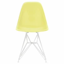 Chaise DSR Plastic - piètement blanc epoxy - Charles & Ray Eames | Jaune citron