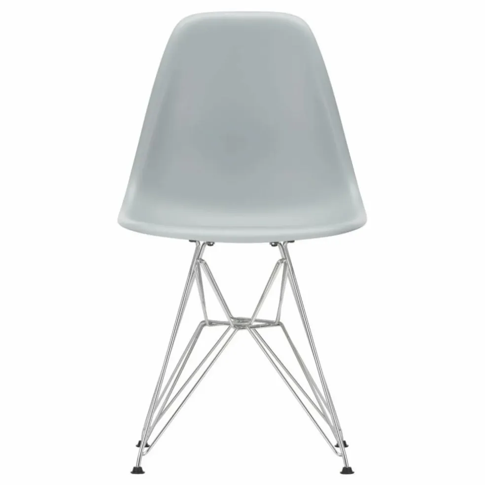 Chaise DSR Plastic - piètement Chromé - Charles & Ray Eames | Gris clair