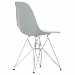 Chaise DSR Plastic - piètement Chromé - Charles & Ray Eames | Gris clair
