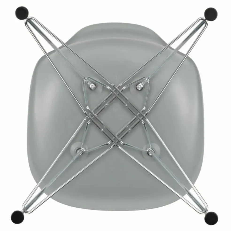 Chaise DSR Plastic - piètement Chromé - Charles & Ray Eames | Gris clair