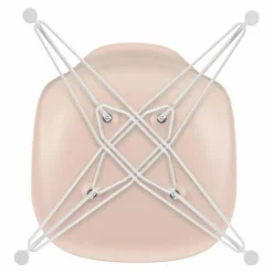 Chaise DSR Plastic - piètement blanc epoxy - Charles & Ray Eames | Rose tendre