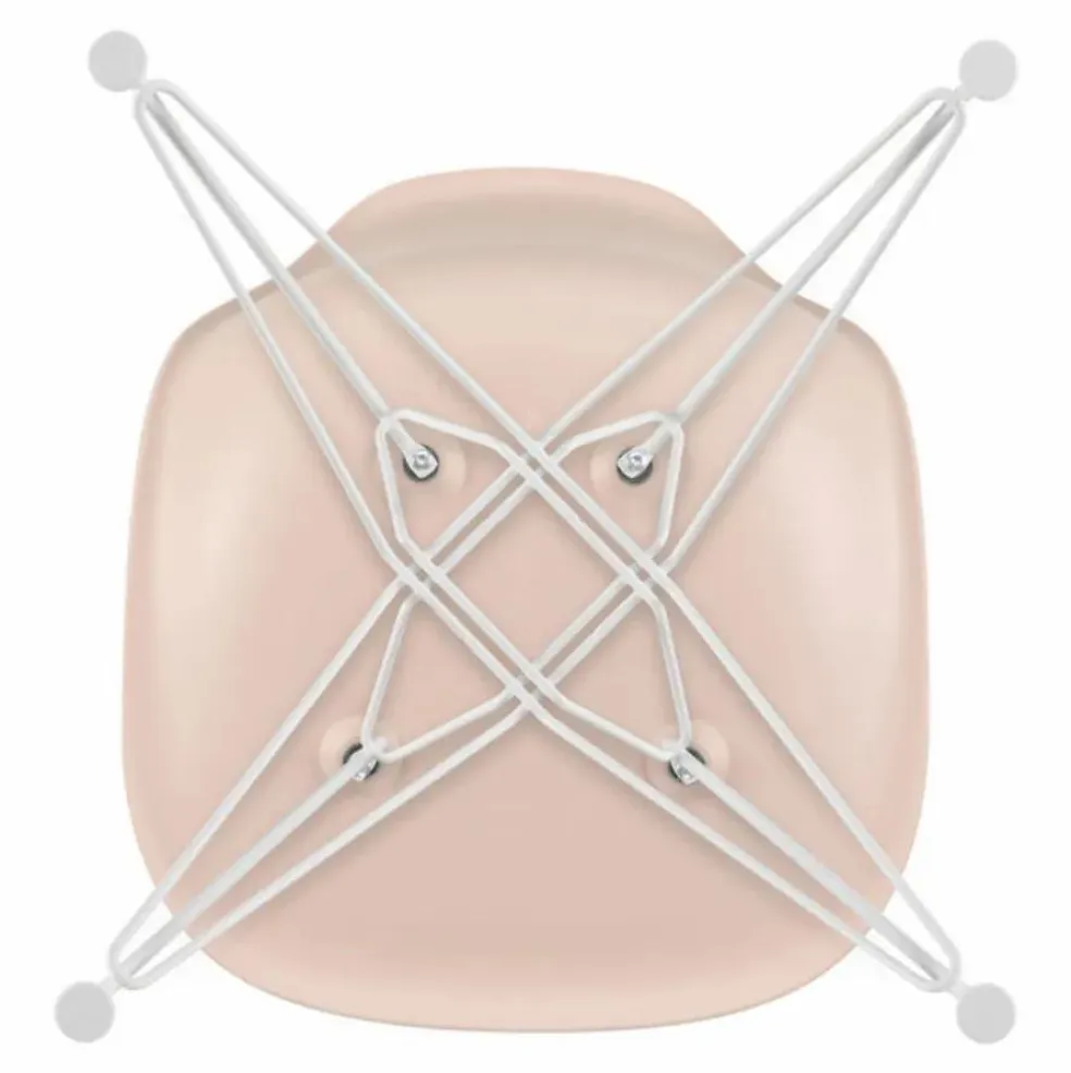 Chaise DSR Plastic - piètement blanc epoxy - Charles & Ray Eames | Rose tendre