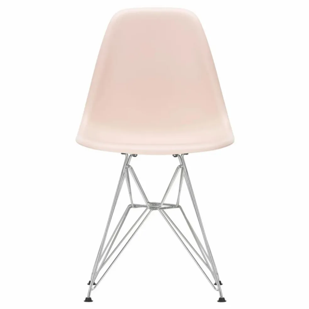 Chaise DSR Plastic - piètement Chromé - Charles & Ray Eames | Rose tendre