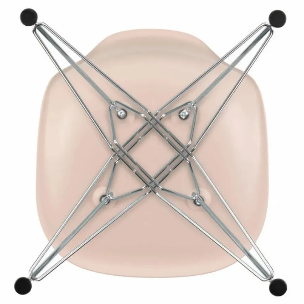 Chaise DSR Plastic - piètement Chromé - Charles & Ray Eames | Rose tendre