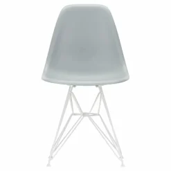 Chaise DSR Plastic - piètement blanc epoxy - Charles & Ray Eames | Gris clair