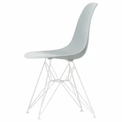 Chaise DSR Plastic - piètement blanc epoxy - Charles & Ray Eames | Gris clair
