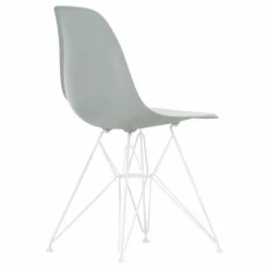 Chaise DSR Plastic - piètement blanc epoxy - Charles & Ray Eames | Gris clair