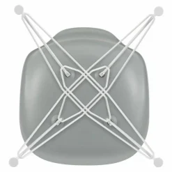 Chaise DSR Plastic - piètement blanc epoxy - Charles & Ray Eames | Gris clair