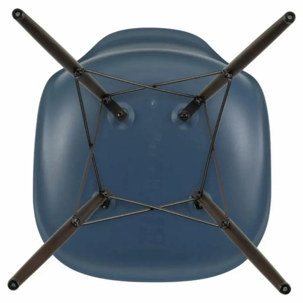 Chaise DSW plastic - piètement érable - Charles & Ray Eames | Bleu de mer