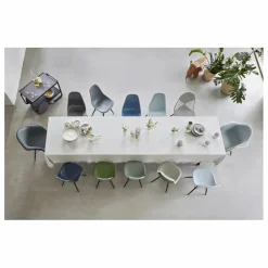 Chaise DSW plastic - piètement érable - Charles & Ray Eames | Bleu de mer