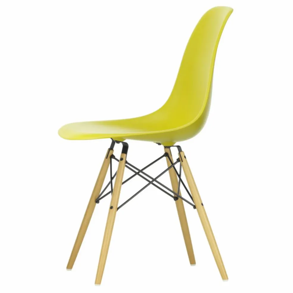 Chaise DSW plastic - piètement érable - Charles & Ray Eames | Jaune moutarde