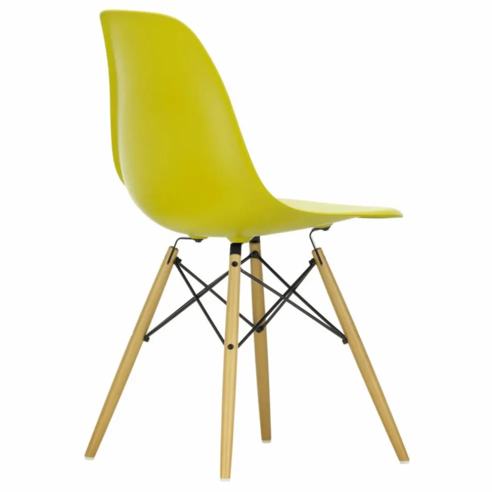 Chaise DSW plastic - piètement érable - Charles & Ray Eames | Jaune moutarde